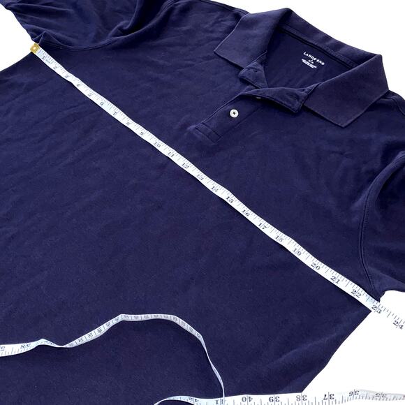 LAND'S END Men's Navy Blue Polo Size L 42-44 (100% PIMA COTTON) - Picture 5 of 6